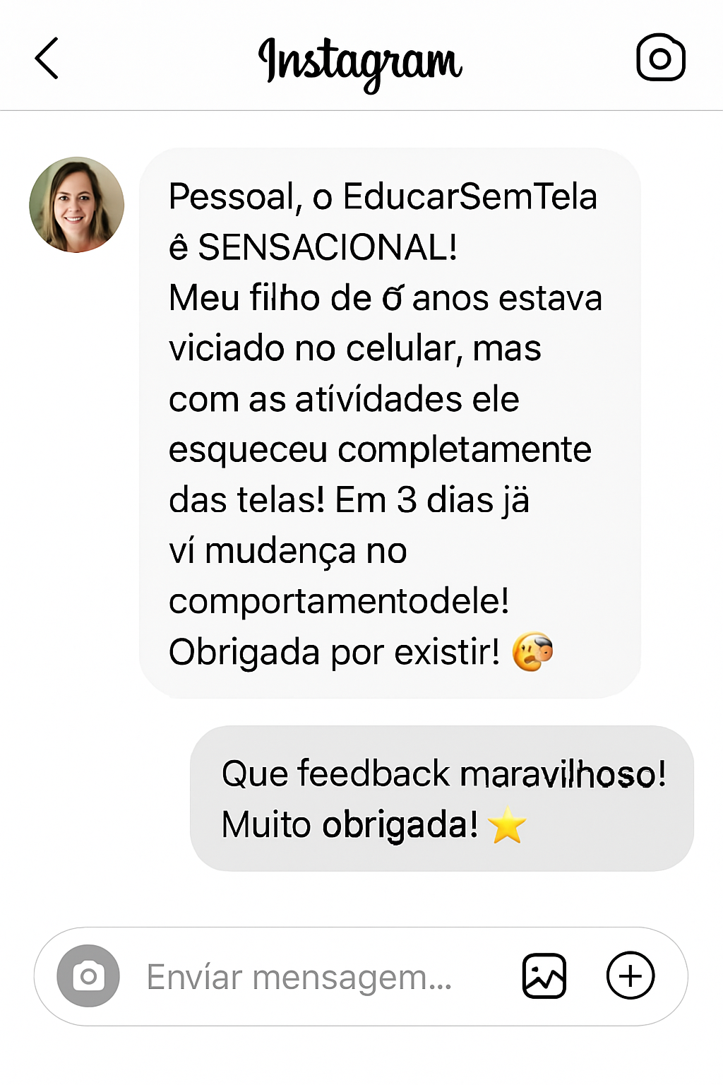 Conversa Instagram - Transformação comportamental em 3 dias